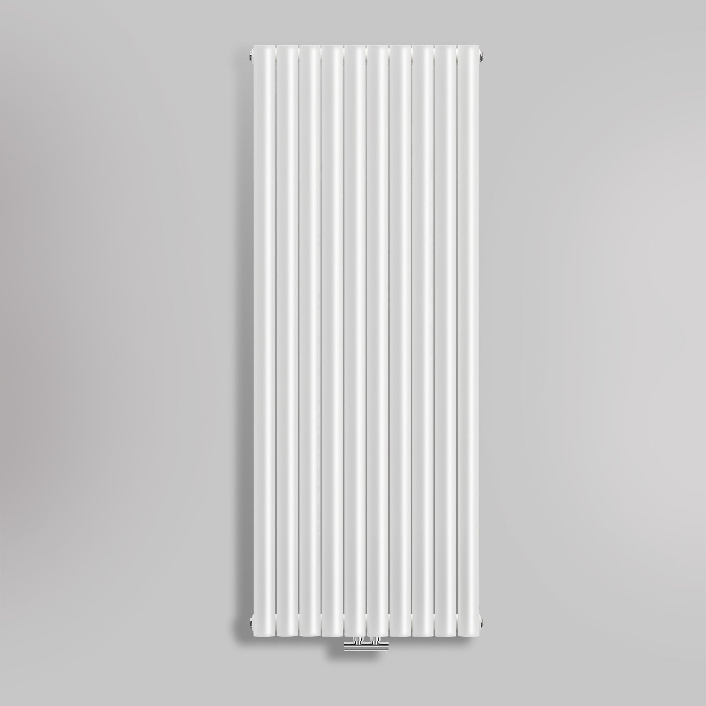 Grzejnik Dekoracyjny Pionowy - Owalny Podwójny Kolumnowy Biały - 1800x590mm, gładkie tło firmy Heissmann
