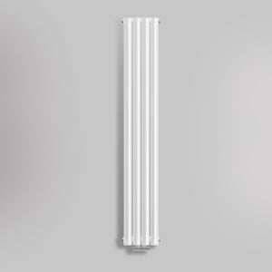 Grzejnik Dekoracyjny Pionowy - Owalny Podwójny Kolumnowy Biały - 1800x236mm, gładkie tło firmy Heissmann