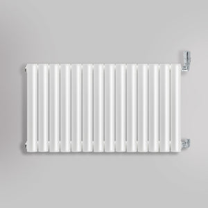 Grzejnik Dekoracyjny - Owalny Podwójny Kolumnowy Biały - 560x826mm, gładkie tło firmy Heissmann