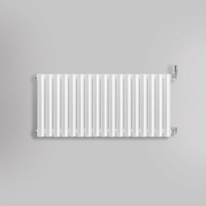Grzejnik Dekoracyjny - Owalny Podwójny Kolumnowy Biały - 560x1003mm, gładkie tło firmy Heissmann