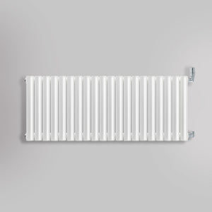 Grzejnik Dekoracyjny - Owalny Podwójny Kolumnowy Biały - 560x1180mm, gładkie tło firmy Heissmann