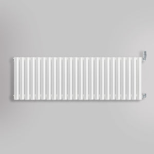 Grzejnik Dekoracyjny - Owalny Podwójny Kolumnowy Biały - 560x1416mm, gładkie tło firmy Heissmann