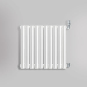 Grzejnik Dekoracyjny - Owalny Podwójny Kolumnowy Biały - 660x590mm, gładkie tło firmy Heissmann