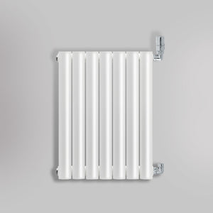 Grzejnik Dekoracyjny - Owalny Podwójny Kolumnowy Biały - 660x410mm, gładkie tło firmy Heissmann