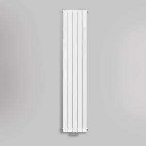 Grzejnik Pionowy Ozdobny - Podwójny Panelowy Biały - 1800x350mm, gładkie tło