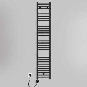 Grzejnik Łazienkowy Drabinkowy Elektryczny - Czarny - 1600x300mm