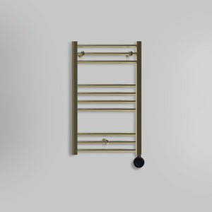 Grzejnik Łazienkowy Drabinkowy Elektryczny - Szczotkowane złoto - 800x500mm, Elektryczny grzejnik łazienkowy marki Lazzarini