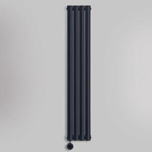 Grzejnik Elektryczny Dekoracyjny Pionowy - Owalny Kolumnowy Antracytowy - 1600x236mm, elektryczny grzejnik pokojowy - Heissmann