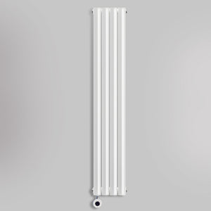 Grzejnik Elektryczny Dekoracyjny Pionowy - Owalny Kolumnowy Biały - 1600x236mm, elektryczny grzejnik pokojowy - Heissmann
