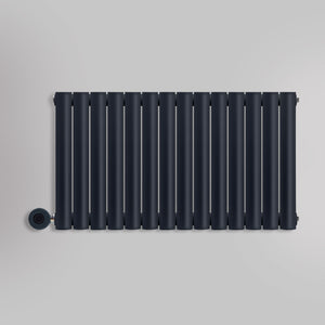 Grzejnik Elektryczny Dekoracyjny - Owalny Podwójny Kolumnowy Antracytowy - 560x826mm, elektryczny grzejnik pokojowy - Heissmann