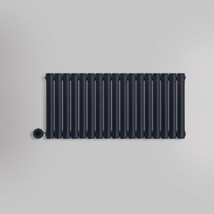 Grzejnik Elektryczny Dekoracyjny - Owalny Podwójny Kolumnowy Antracytowy - 560x1003mm, elektryczny grzejnik pokojowy - Heissmann