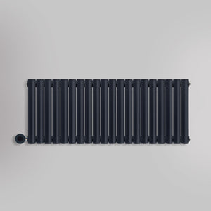 Grzejnik Elektryczny Dekoracyjny - Owalny Podwójny Kolumnowy Antracytowy - 560x1180mm, elektryczny grzejnik pokojowy - Heissmann