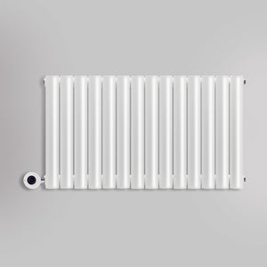 Grzejnik Elektryczny Dekoracyjny - Owalny Podwójny Kolumnowy Biały - 560x826mm, elektryczny grzejnik pokojowy - Heissmann