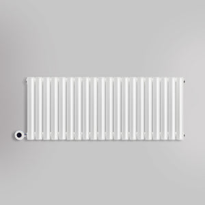 Grzejnik Elektryczny Dekoracyjny - Owalny Podwójny Kolumnowy Biały - 560x1180mm, elektryczny grzejnik pokojowy - Heissmann