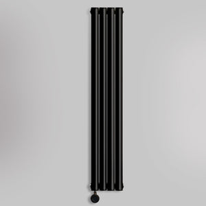 Grzejnik Elektryczny Dekoracyjny Pionowy - Owalny Kolumnowy Czarny - 1600x236mm, elektryczny grzejnik pokojowy - Heissmann