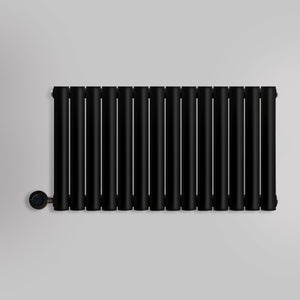 Grzejnik Elektryczny Dekoracyjny - Owalny Kolumnowy Czarny - 545x826mm, elektryczny grzejnik pokojowy firmy Heissmann