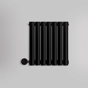 Grzejnik Elektryczny Dekoracyjny - Owalny Kolumnowy Czarny - 545x410mm, elektryczny grzejnik pokojowy firmy Heissmann
