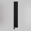 Grzejnik Elektryczny Dekoracyjny Pionowy - Owalny Podwójny Kolumnowy Czarny - 1800x236mm, elektryczny grzejnik pokojowy - Heissmann