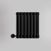 Grzejnik Elektryczny Dekoracyjny - Owalny Podwójny Kolumnowy Czarny - 560x410mm, elektryczny grzejnik pokojowy - Heissmann