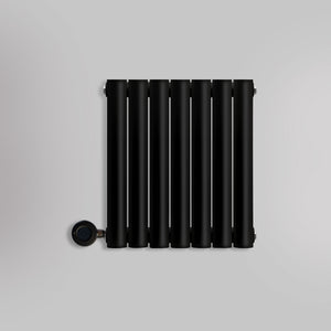 Grzejnik Elektryczny Dekoracyjny - Owalny Podwójny Kolumnowy Czarny - 560x410mm, elektryczny grzejnik pokojowy - Heissmann