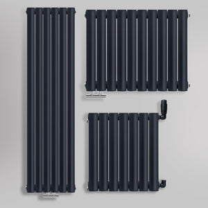 Grzejniki Dekoracyjne Pokojowe - Antracytowe, Obraz kolażowy z wyborem grzejników