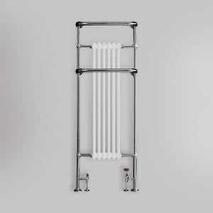 Grzejnik Łazienkowy Tradycyjny Żeberkowy - Chrom - 1500x575mm, gładkie tło firmy Empire