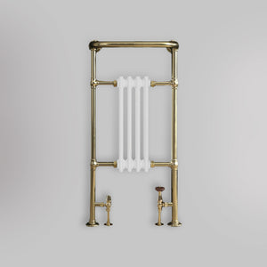 Grzejnik Łazienkowy Tradycyjny Żeberkowy - Szczotkowane złoto - 963x493mm, gładkie tło firmy Empire