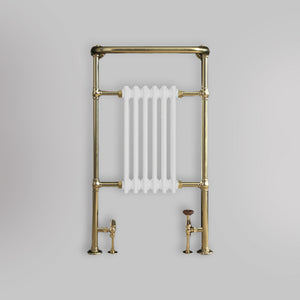 Grzejnik Łazienkowy Tradycyjny Żeberkowy - Szczotkowane złoto - 963x583mm, gładkie tło firmy Empire