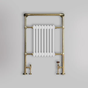 Grzejnik Łazienkowy Tradycyjny Żeberkowy - Szczotkowane złoto - 963x673mm, gładkie tło firmy Empire