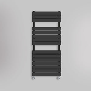 Grzejnik Łazienkowy Nowoczesny - Czarny - 1156x500mm, gładkie tło firmy Heissmann