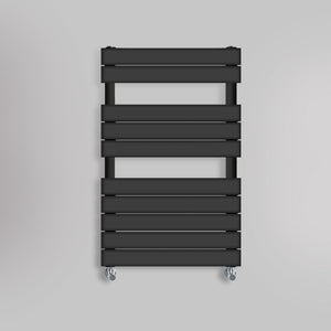 Grzejnik Łazienkowy Nowoczesny - Czarny - 816x500mm, gładkie tło firmy Heissmann