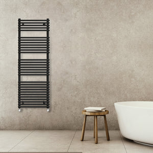Grzejnik Łazienkowy Dekoracyjny - Czarny - 1450x500mm, Designerski grzejnik w nowoczesnej łazience od Lazzarini