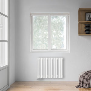 Grzejnik Dekoracyjny - Owalny Podwójny Kolumnowy Biały - 560x590mm, grzejnik w sypialni firmy Heissmann