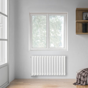 Grzejnik Dekoracyjny - Owalny Podwójny Kolumnowy Biały - 560x826mm, grzejnik w sypialni firmy Heissmann