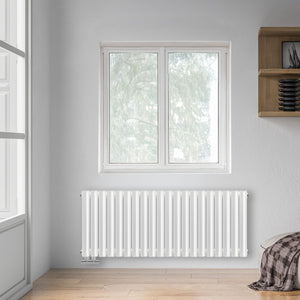 Grzejnik Dekoracyjny - Owalny Podwójny Kolumnowy Biały - 560x1180mm, grzejnik w sypialni firmy Heissmann