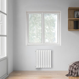 Grzejnik Dekoracyjny - Owalny Podwójny Kolumnowy Biały - 560x410mm, grzejnik w sypialni firmy Heissmann