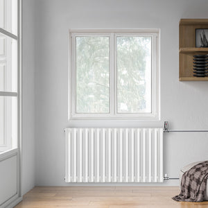 Grzejnik Dekoracyjny - Owalny Podwójny Kolumnowy Biały - 660x1003mm, grzejnik w sypialni firmy Heissmann