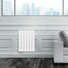 Grzejnik Ozdobny - Podwójny Panelowy Biały - 560x420mm, Designerski grzejnik w nowoczesnym salonie firmy Heissmann