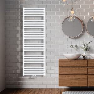 Grzejnik Łazienkowy - Podwójny Biały - 1533x500mm, Designerski grzejnik we współczesnej łazience firmy Heissmann