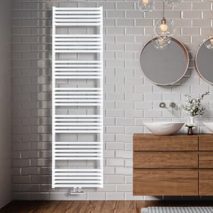 Grzejnik Łazienkowy - Podwójny Biały - 1800x500mm, Designerski grzejnik we współczesnej łazience firmy Heissmann