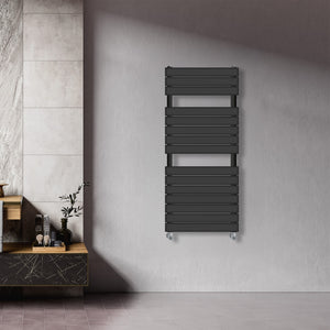 Grzejnik Łazienkowy Nowoczesny - Czarny - 1156x500mm, Designerski grzejnik we współczesnej łazience firmy Heissmann