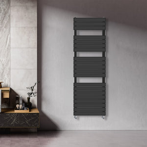 Grzejnik Łazienkowy Nowoczesny - Czarny - 1564x500mm, Designerski grzejnik we współczesnej łazience firmy Heissmann