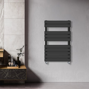 Grzejnik Łazienkowy Nowoczesny - Czarny - 816x500mm, Designerski grzejnik we współczesnej łazience firmy Heissmann