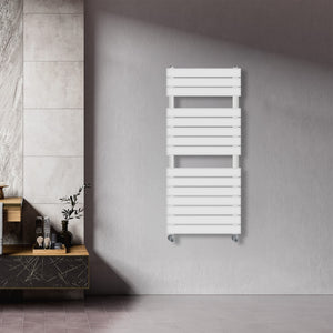 Grzejnik Łazienkowy Nowoczesny - Biały - 1156x500mm, Designerski grzejnik we współczesnej łazience firmy Heissmann