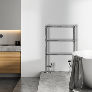 Grzejnik Łazienkowy Tradycyjny Dekoracyjny - Chrom - 966x673mm, w nowoczesnej łazience