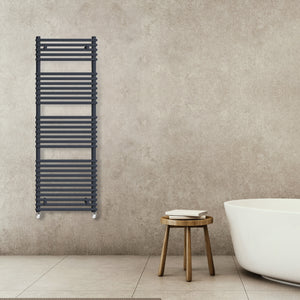 Grzejnik Łazienkowy Dekoracyjny - Antracyt - 1450x500mm, Designerski grzejnik w nowoczesnej łazience od Lazzarini