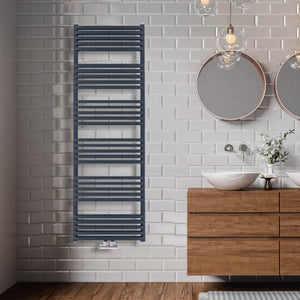 Grzejnik Łazienkowy - Podwójny Antracyt - 1533x500mm, Designerski grzejnik we współczesnej łazience firmy Heissmann