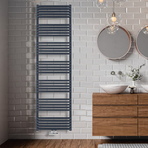 Grzejnik Łazienkowy - Podwójny Antracyt - 1800x500mm, Designerski grzejnik we współczesnej łazience firmy Heissmann