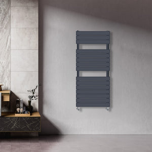 Grzejnik Łazienkowy Nowoczesny - Antracyt - 1156x500mm, Designerski grzejnik we współczesnej łazience firmy Heissmann