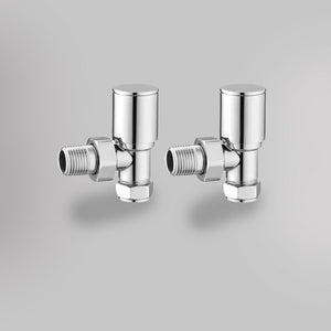 Zawór Kątowy - Chrom, dekoracyjne zawory grzejnikowe Mandelli - gładkie tło